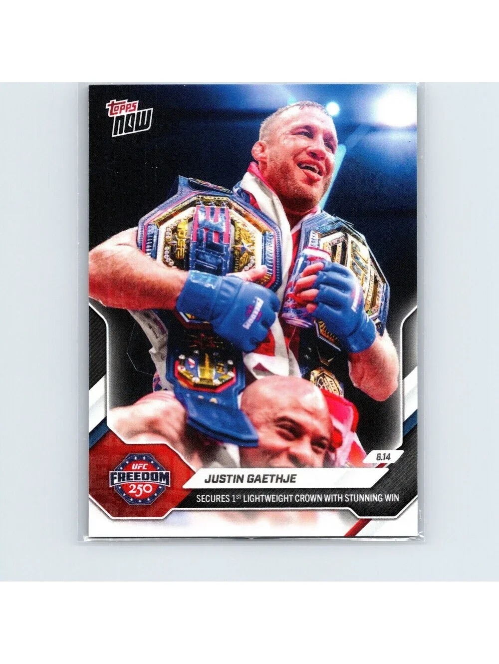 2026 Topps Now UFC - Justin Gaethje #18 - Secures 1st Lightweight Championship